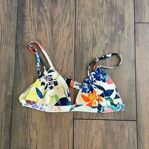 Triangl Floral Bikini Swim Top with Adjustable Straps